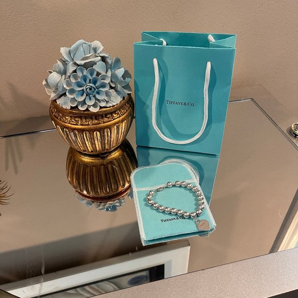 Auc Tiffany & Co. HardWear Ball Sterling Heart Charm Bracelet - Picture 5 of 9